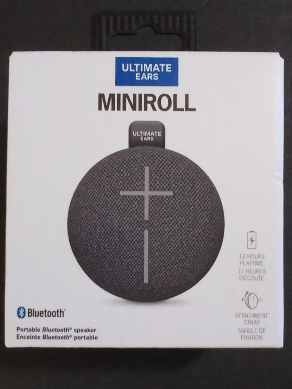 Ultimate Ears MINIROLL Waterproof Bluetooth Wireless Mini Portable Speaker Black